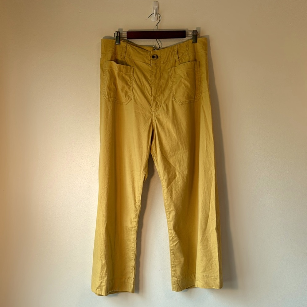 Maeve Wide-Leg Pants in Mustard Yellow